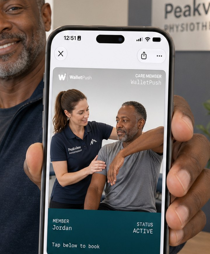 WalletPush wallet pass used by a Chiropractor business